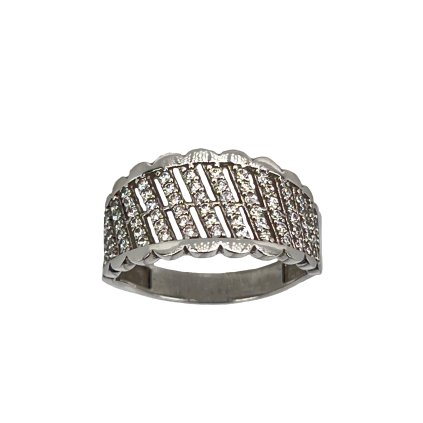 Prsteň z bieleho zlata so zirkónmi Veru