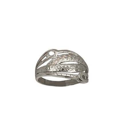Prsteň z bieleho zlata a gravírovaním