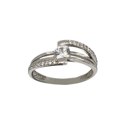 Zásnubný prsteň z bieleho zlata so zirkónmi Nylah