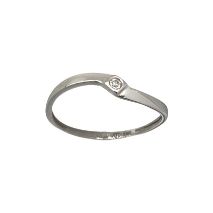 Zásnubný prsteň z bieleho zlata so zirkónom Carolina