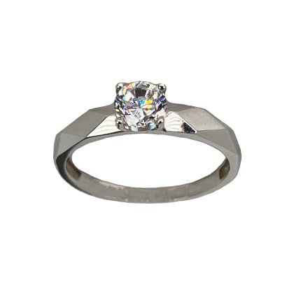 Zlatý prsteň z bieleho zlata so zirkónom