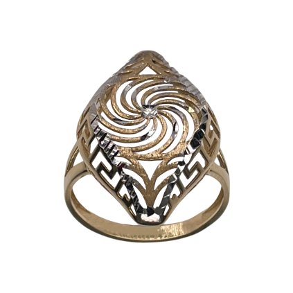 Zlatý dvojfarebný prsteň s antickými vzormi