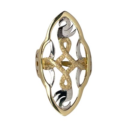 Zlatý dvojfarebný prsteň s gravírom GEMSY
