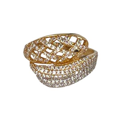 Zlatý dvojfarebný prsteň so zirkónmi Daphne