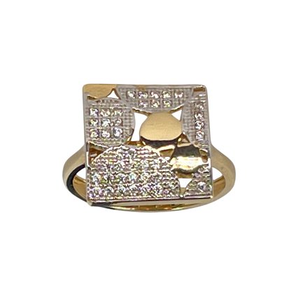 Zlatý dvojfarebný prsteň so zirkónmi Harlow