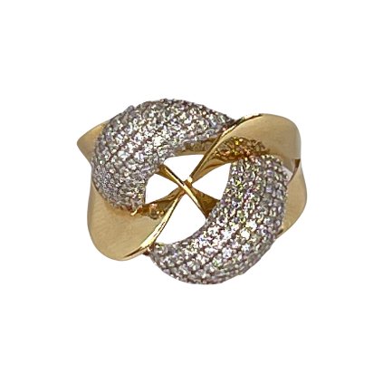 Zlatý dvojfarebný prsteň so zirkónmi Kailani