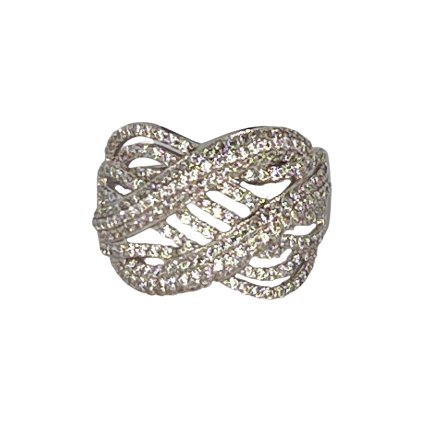 Zlatý prsteň z bieleho zlata so zirkónmi