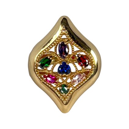 Zlatý prsteň s farebnými zirkónmi