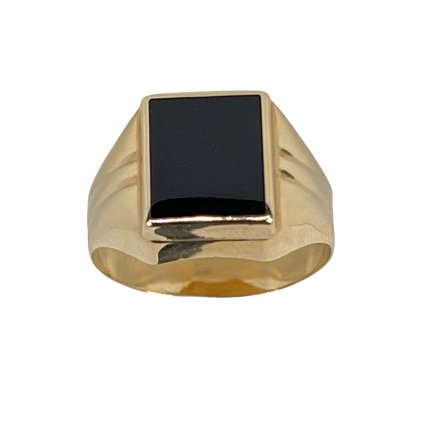 Zlatý pánsky prsteň s ónyxom