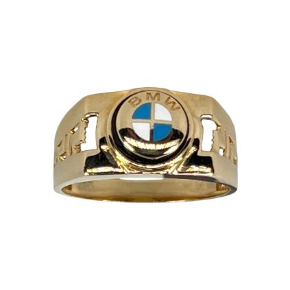 Zlatý prsteň s logom a antickými vzormi