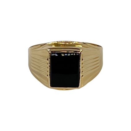 Zlatý pánsky prsteň s ónyxom