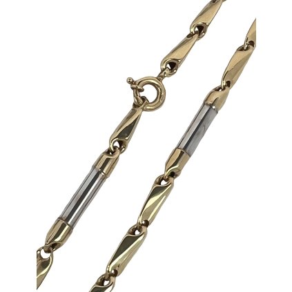 Zlatá dvojfarebná retiazka Cylinder-valec 5,2 mm