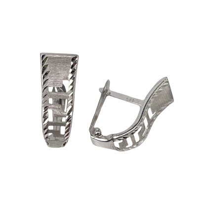 Zlaté gravírované náušnice s antickými vzormi a matovaním z bieleho zlata