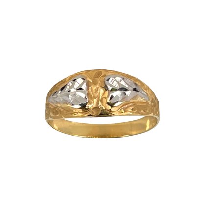 Zlatý prsteň kombinovaný s gravírom