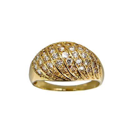 Zlatý prsteň zo žltého zlata so zirkónmi