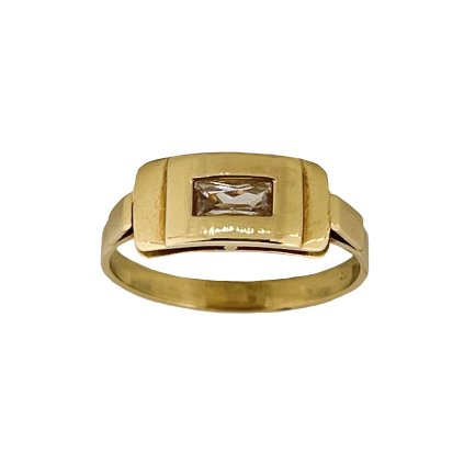 Zlatý prsteň zo žltého zlata so zirkónom