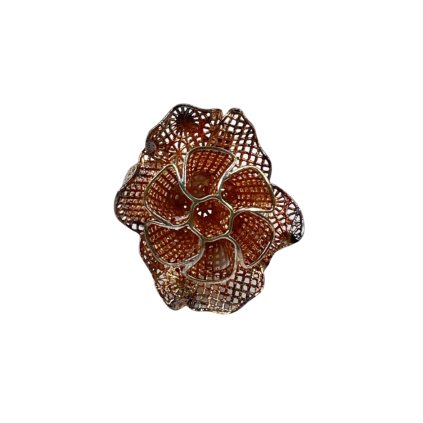 Strieborný prsteň kvet s povrchovou úpravou