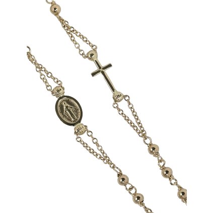 Zlatý náhrdelník Ruženec zo žltého zlata 55 cm