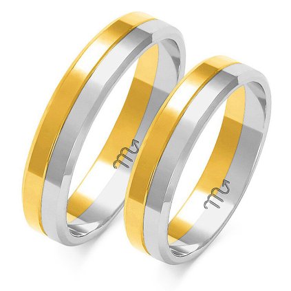 Zlatá obrúčka dvojfarebná s fázovaným profilom A-212