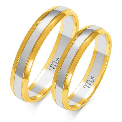 Zlatá dvojfarebná obrúčka s polookrúhlym profilom A-210