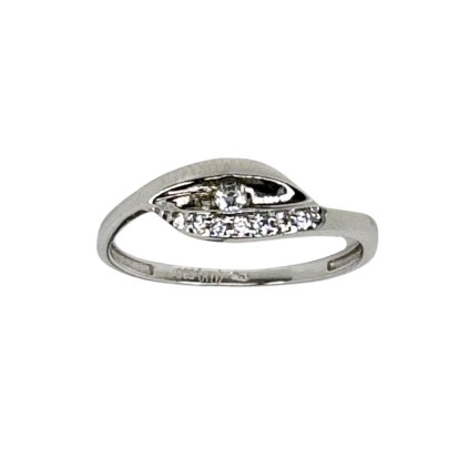 Zlatý prsteň z bieleho zlata so zirkónmi Alika