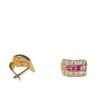 Detské zlaté náušnice s ružovými zirkónmi Sakura