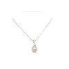 Náhrdelník z bieleho zlata so zirkónmi a s perlou