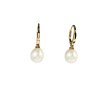 Zlaté visiace náušice s perlami