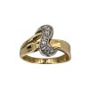 Zlatý dvojfarebný prsteň so zirkónmi Antonella