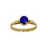 Zlatý prsteň zo žltého zlata s modrým zirkónom
