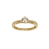 Prsteň so zirkónom zo žltého zlata