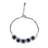 Strieborný náramok s tmavo modrými kryštálmi