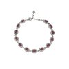 Strieborný náramok s tmavo ružovými kryštálmi