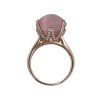 Strieborný prsteň s povrchovou úpravou a ružovým kameňom