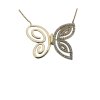 Zlatý náhrdelník s motýľom so zirkónmi Calliope