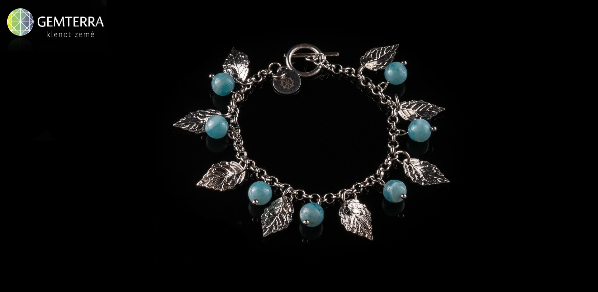 Náramek z amazonitu a chirurgické oceli