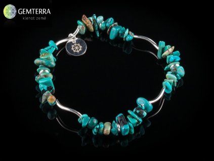 Náramek z tyrkysu a stříbra