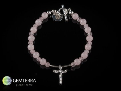 Náramek z růženínu a stříbra