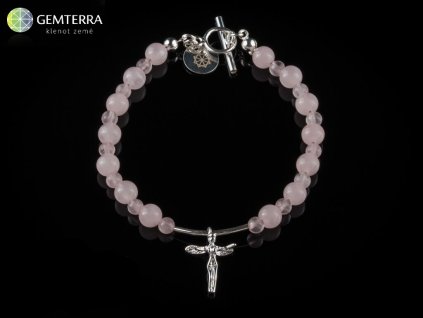 Náramek z růženínu a stříbra