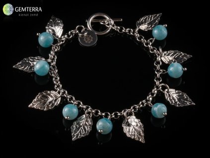 Náramek z amazonitu a chirurgické oceli