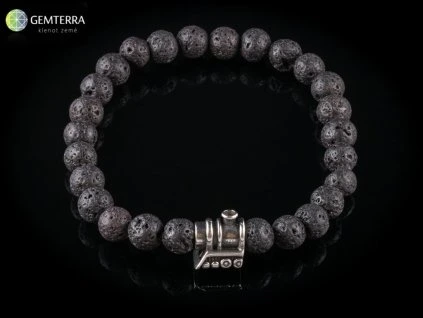 Náramek z lávy a chirurgické oceli