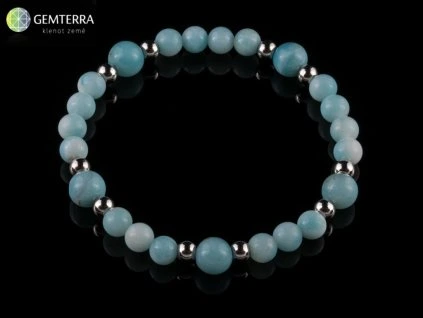 Náramek z amazonitu a chirurgické oceli