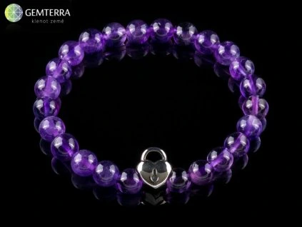 Náramek z ametystu a chirurgické oceli