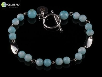 Náramek z amazonitu a chirurgické oceli