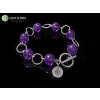 Náramek z ametystu a chirurgické oceli