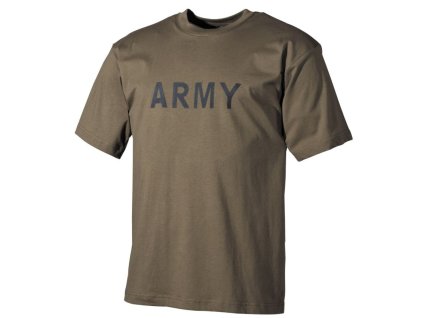 Triko s potiskem oliv  ARMY (VELIKOST S)