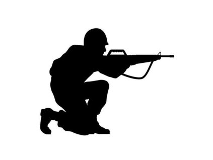 Samolepka na auto VOJÁK 2 (PROVEDENÍ ČERNÁ)