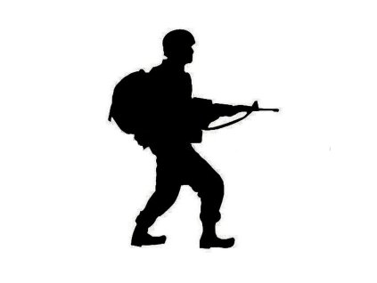 Samolepka na auto VOJÁK 1 (PROVEDENÍ ČERNÁ)