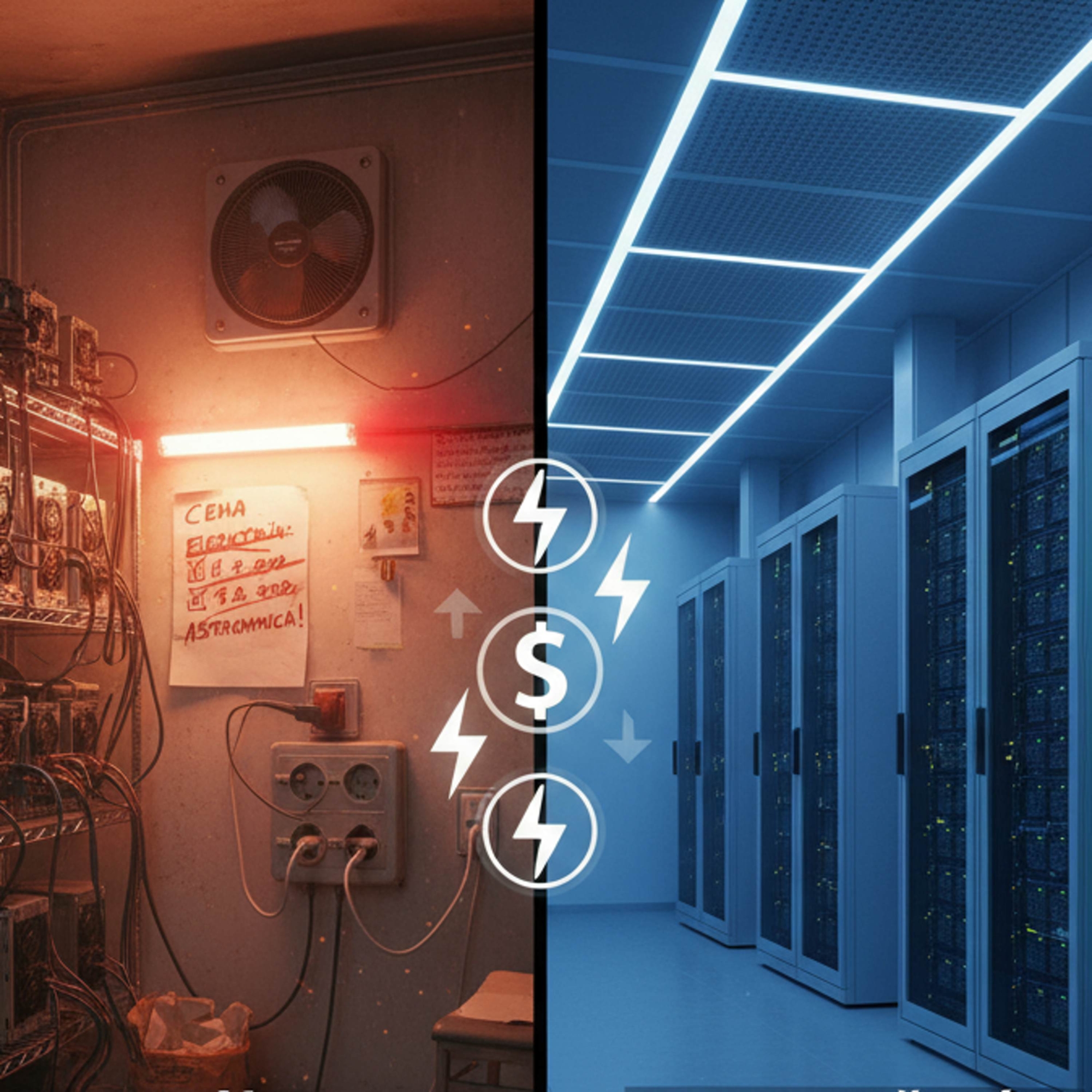 Why is data center housing key to successful mining compared to home mining?