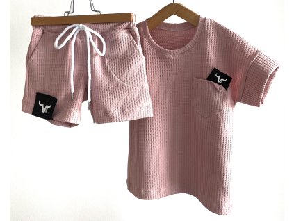 Vaflové tričko pink